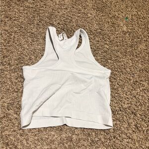Lululemon Athletica White Ribbed Tank Top